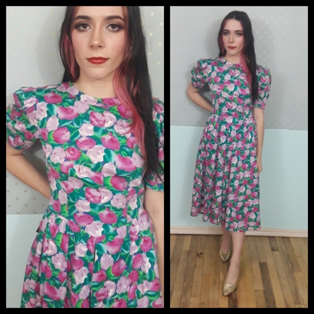Beautiful vtg 80s Maggy London floral dress!